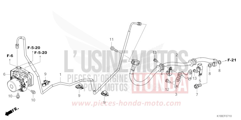 REAR BRAKE PIPE for Forza 350 PEARL SIENA RED (R320) from 2023